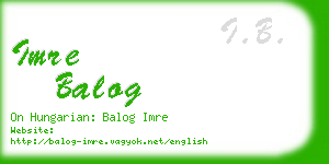 imre balog business card